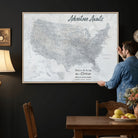 66120672-MGV-CV-36X24 - Personalized America Push Pin Travel Map Canvas Wall Art for Custom Family Gift