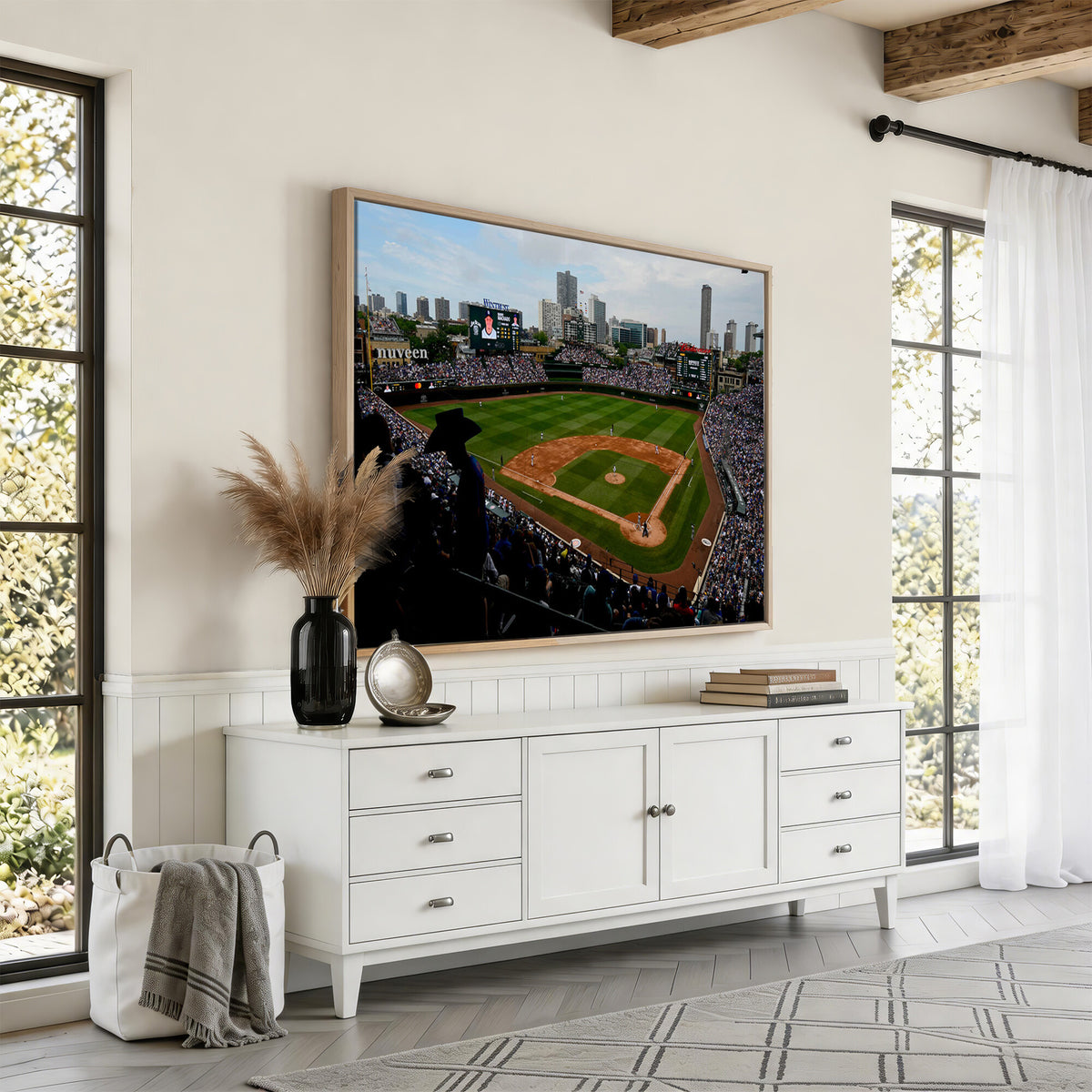 34859D-MGV-CV-36X24 - Chicago Cubs Baseball Team Print - Wrigley Field Stadium