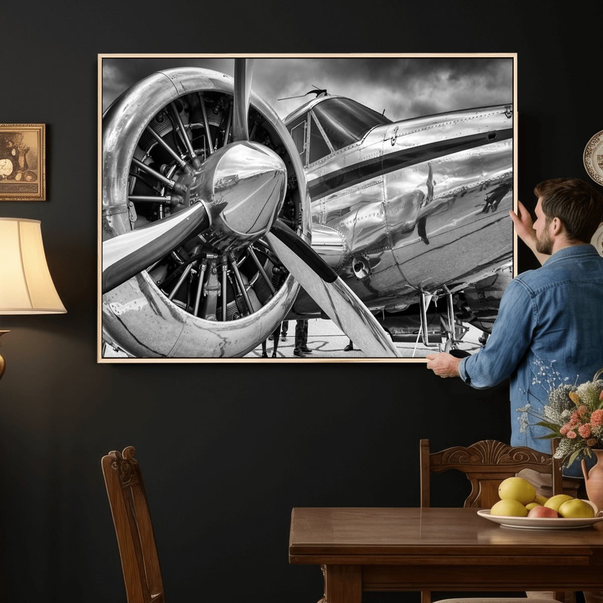 40672-MGV-CV-36X24 - Vintage Antique Airplane Wall Art Canvas Print