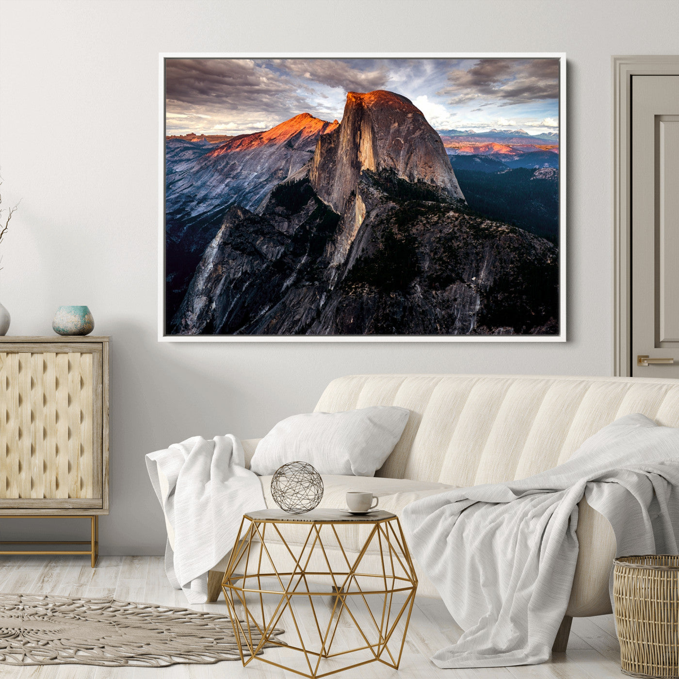 20714-MGV-CV-36X24-Half Dome Wall Art Print - Yosemite Majestic Triptych Landscape Print – National Park Nature Decor for Living Room or Office – Ready to Hang