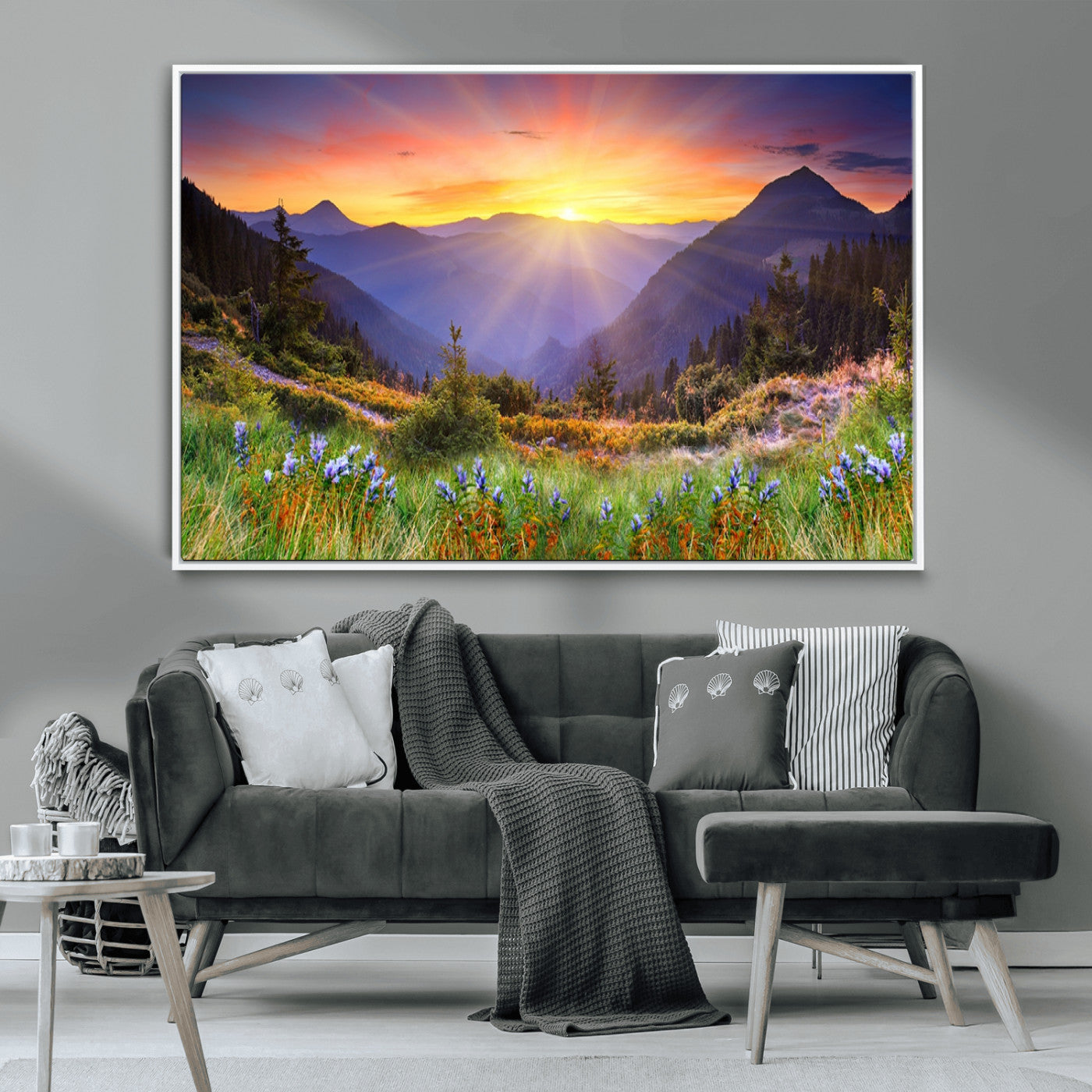 MGV-FC-36X24 - Mountain and Spring Wall Art Canvas Print