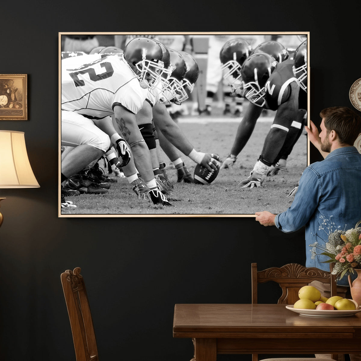 97432-MGV-CV-36X24 - American Football Player Wall Art Canvas Print