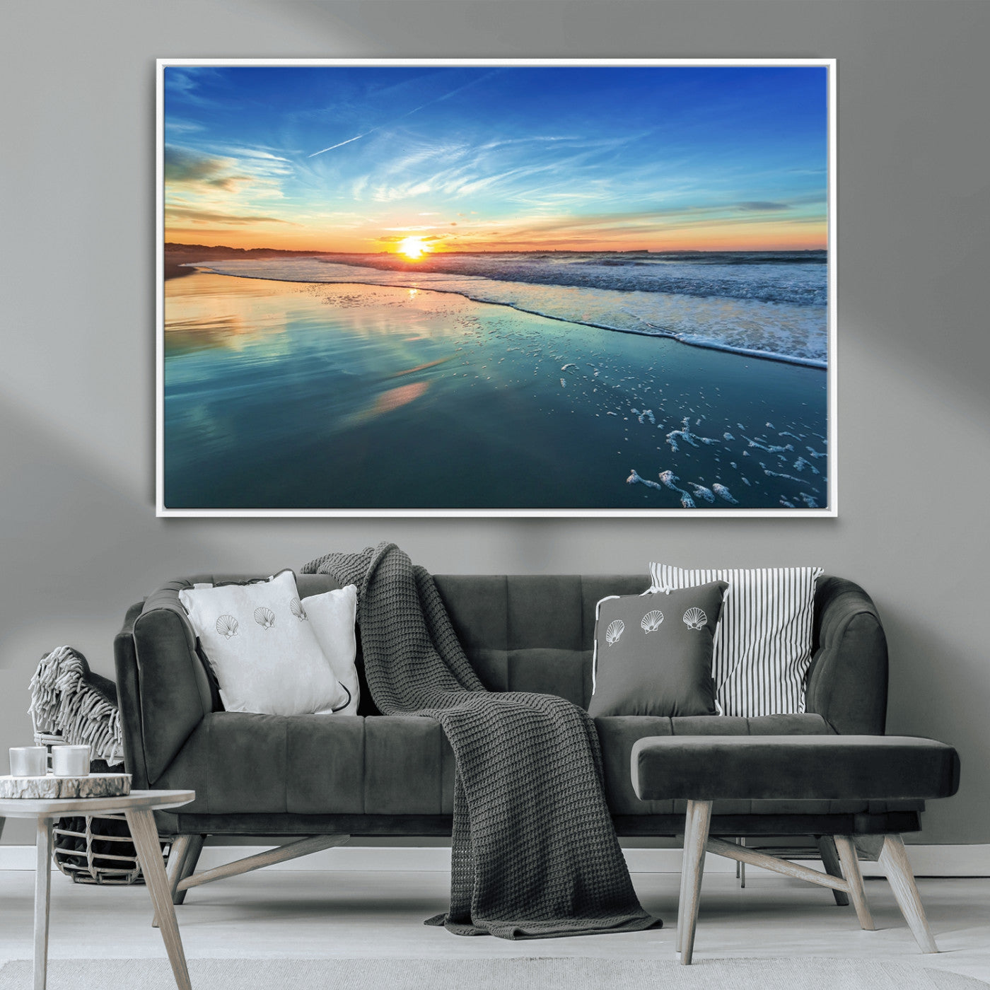 MGV-FC-36X24 - Blue Sky and Beach Wall Art Canvas Print