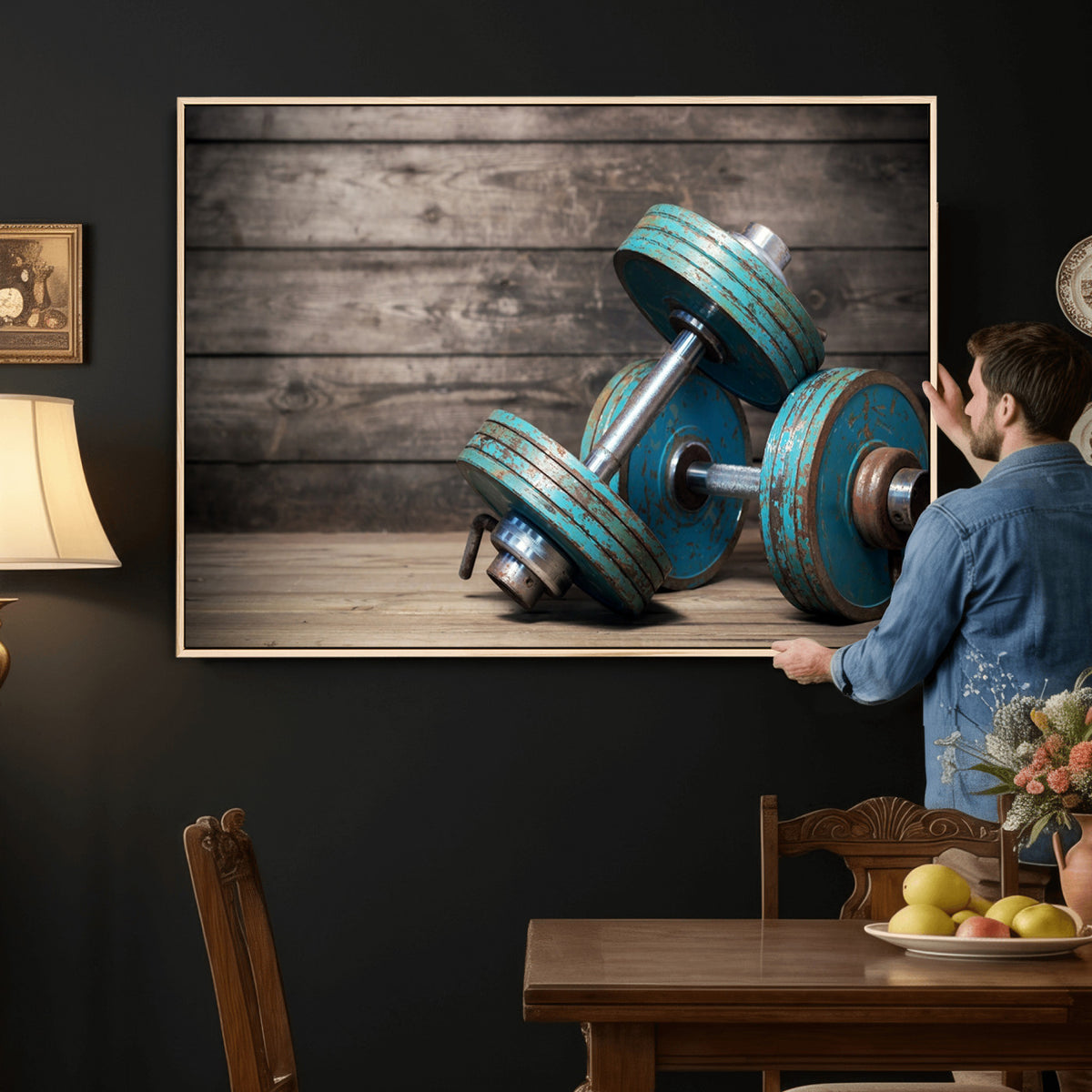39364-MGV-CV-36X24 - Dumbbell and Sport Wall Art Canvas Print