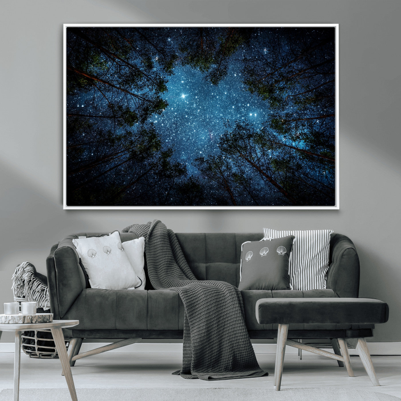 -Forest and Stars Wall Art Canvas Print