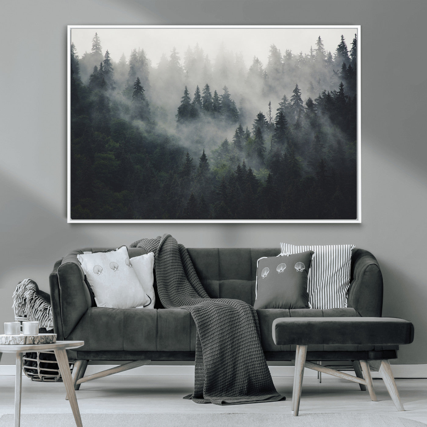 MGV-FC-36X24 - Nature Wall Decor - Serene Triptych Nature Print – Woodland Landscape Decor for Living Room or
