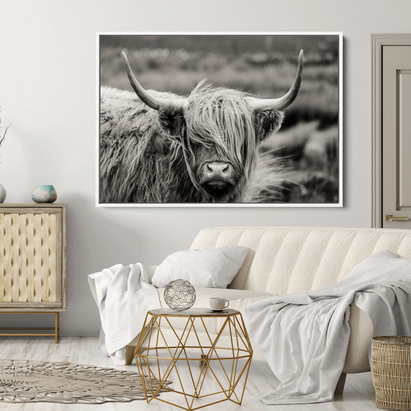 67365-MGV-CV-36X24-Cow Focus Canvas Wall Art Print