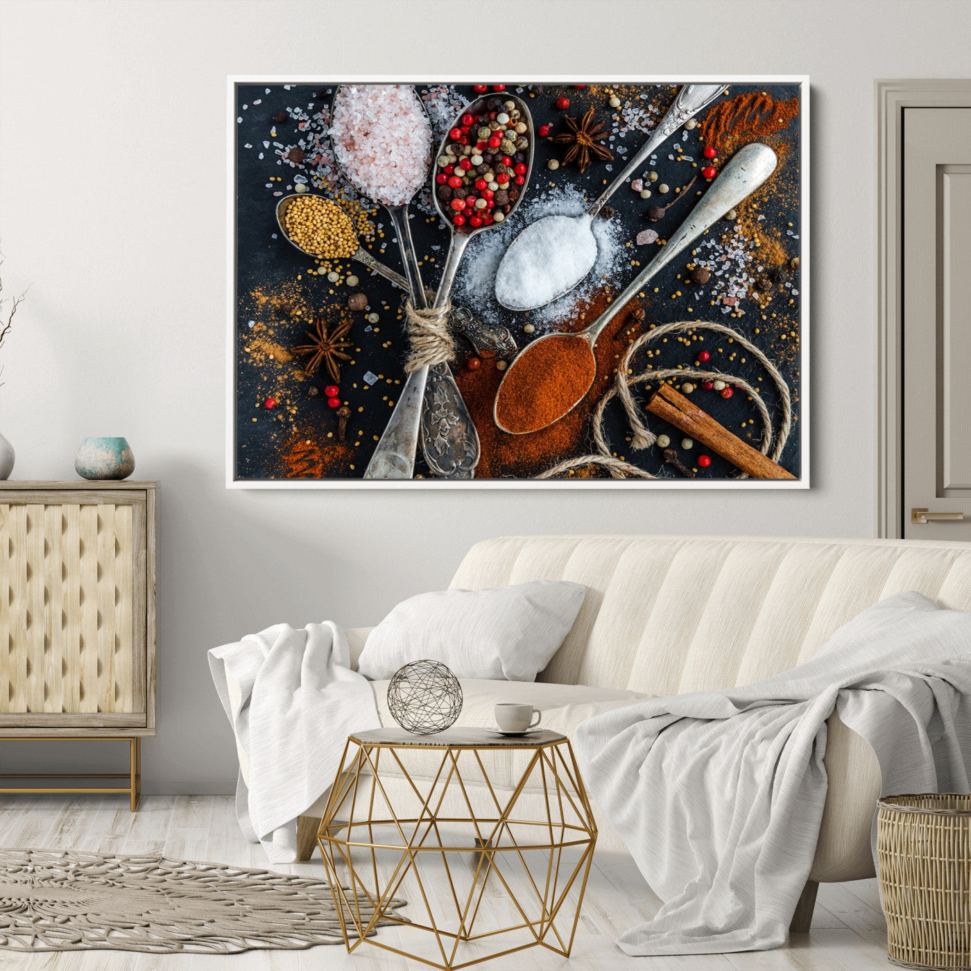 88449-MGV-CV-36X24-Spices and Seasonings Canvas Wall Art – Colorful Triptych Kitchen Decor – Culinary Art for Dining Room – Ready to Hang