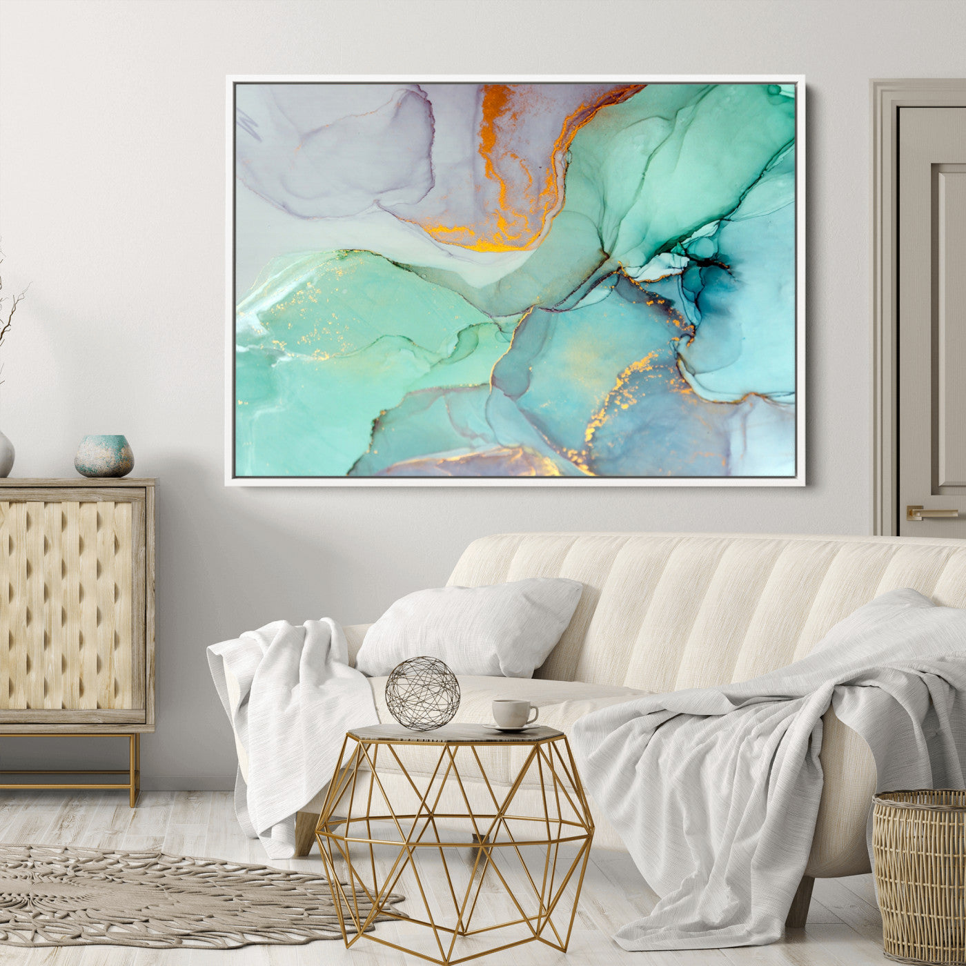 36934-MGV-CV-36X24-Colorful Marble Fluid Effect Canvas Wall Art Print