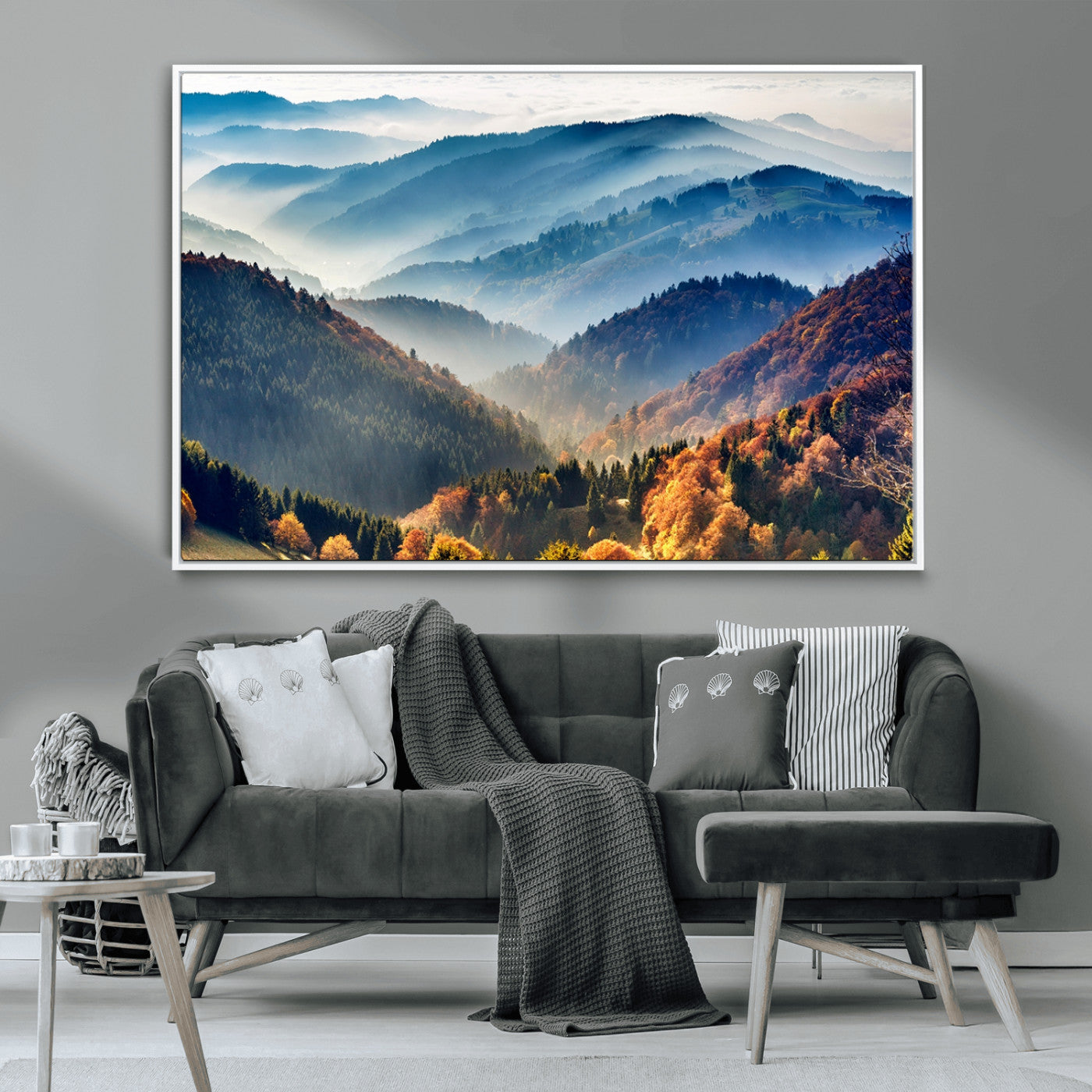 MGV-FC-36X24 - Mountains Forest Autumn Wall Art Canvas Print