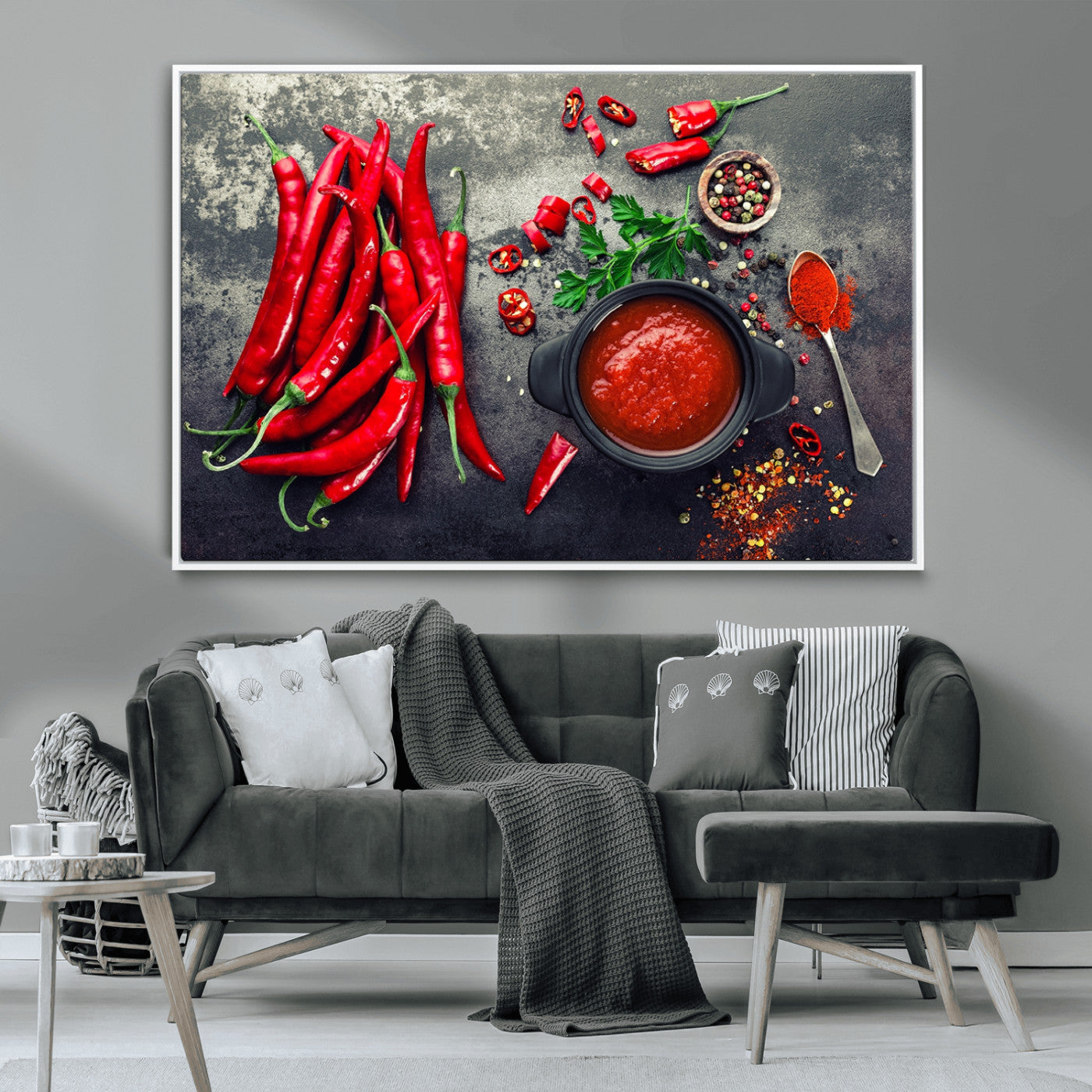 MGV-FC-36X24 - Red Pepper Kitchen and Restaurant Wall Wall Art, Red Pepper Kitchen Wall Decor Canvas Print