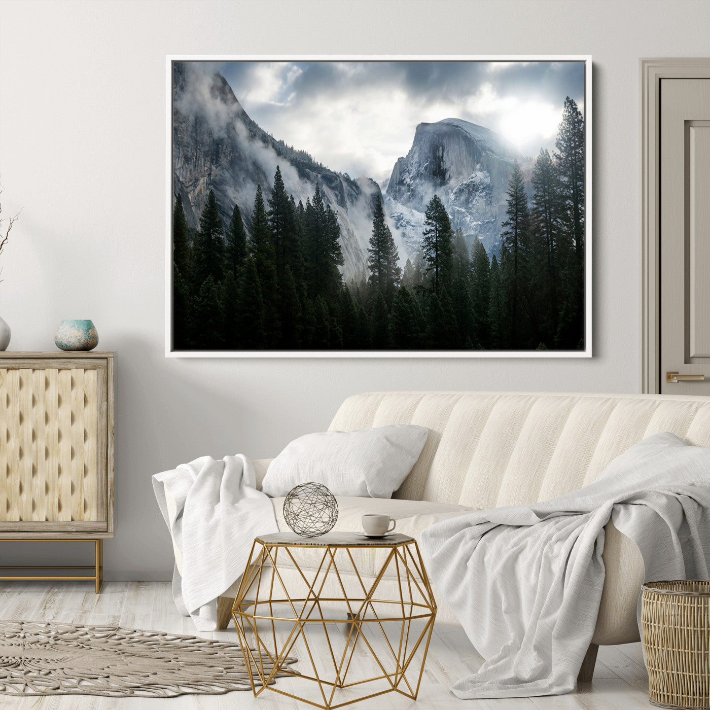 98725-MGV-CV-36X24-Wall Art Foggy Forest Landscape Canvas Print