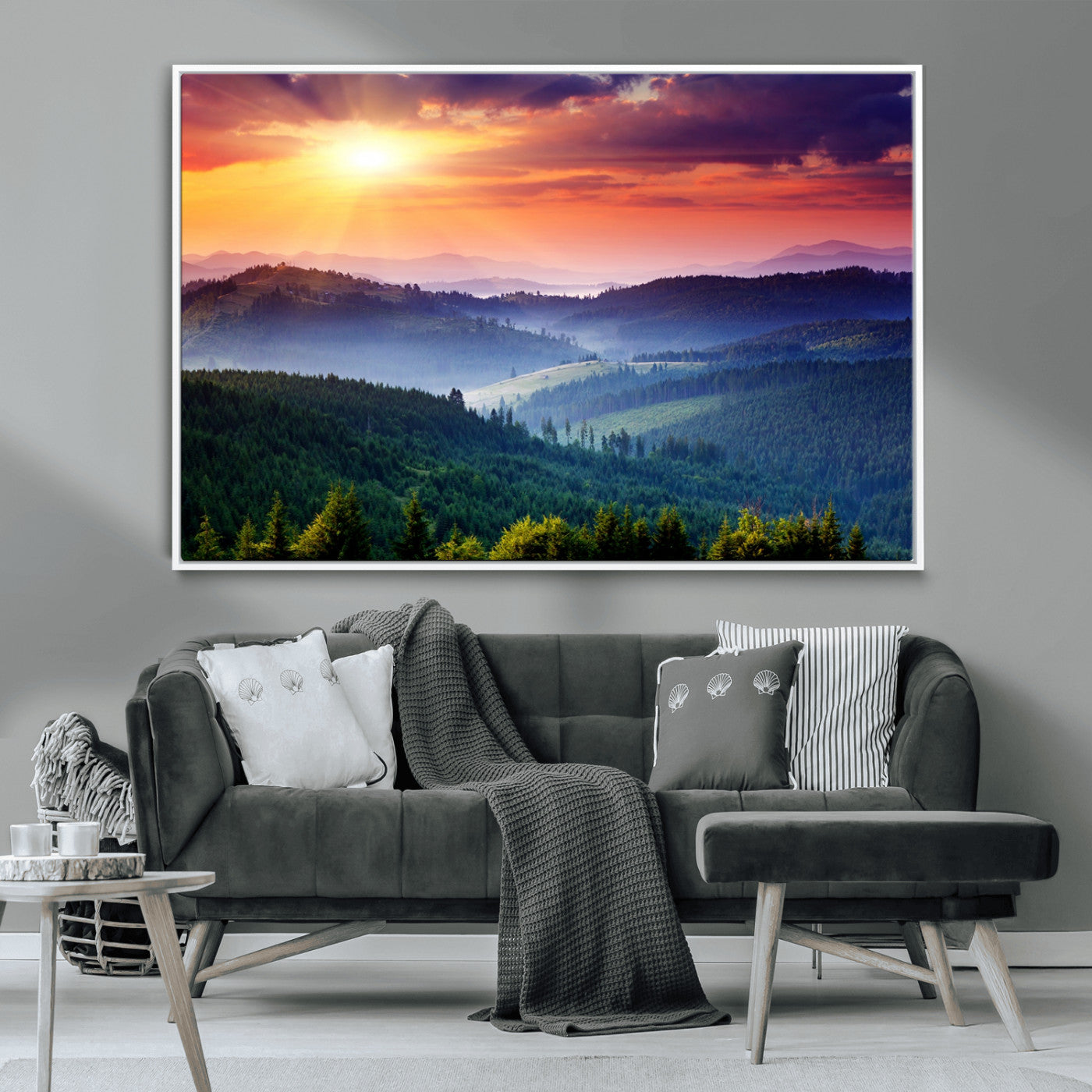 MGV-FC-36X24 - Mountain and Sunset Wall Art Canvas Print