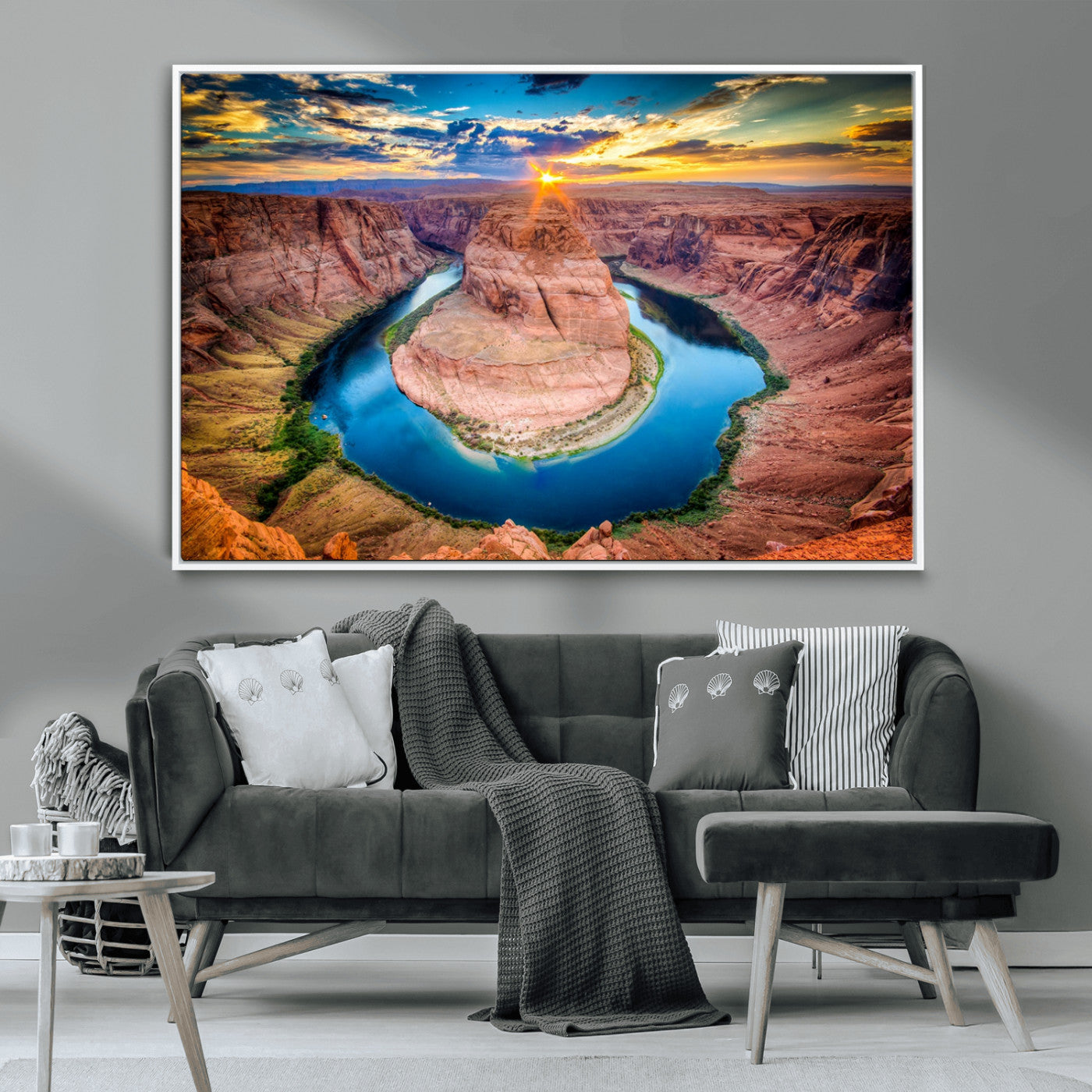 MGV-FC-36X24 - Sunset on the Horseshoe Bend Grand Canyon, Horseshoe Bend Grand Canyon Canvas Wall Art Print