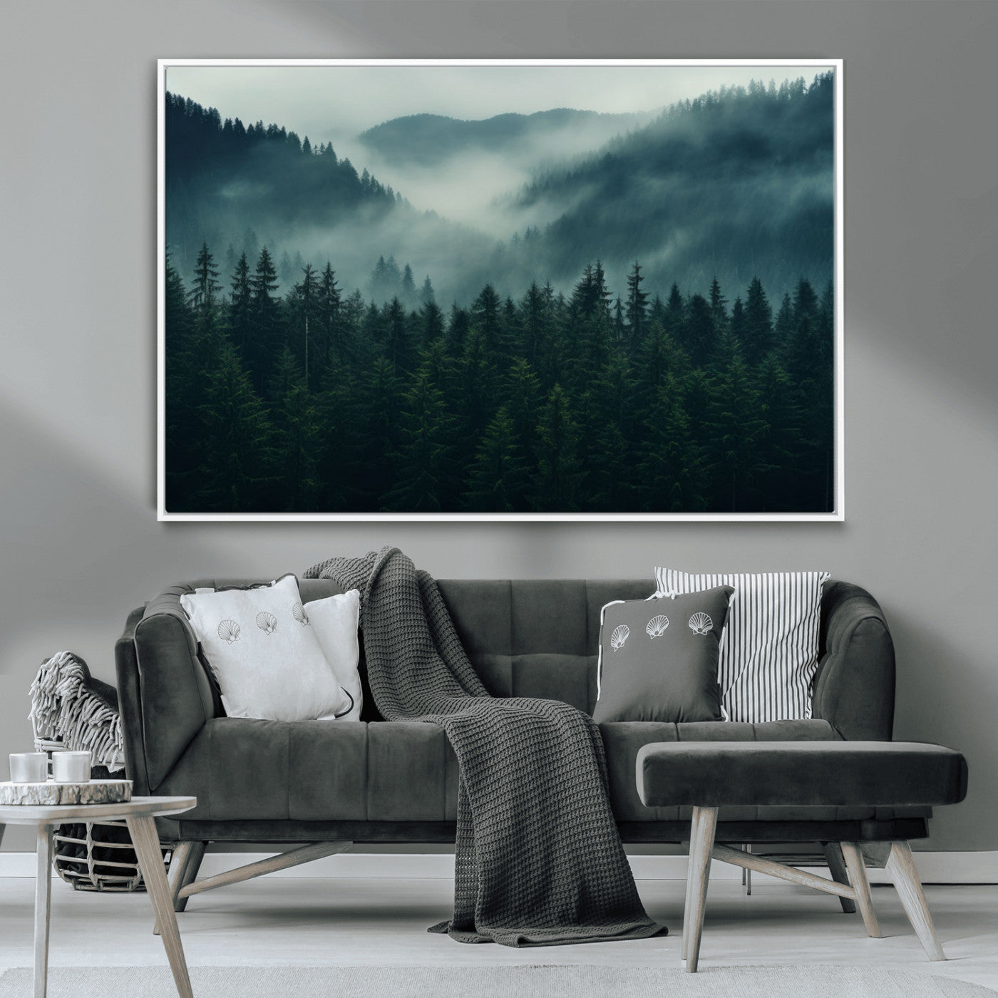 MGV-FC-36X24 - Captivating Misty Forest Wall Art Premium Canvas Print,  Foggy and Serene Atmosphere Wall Art Canvas