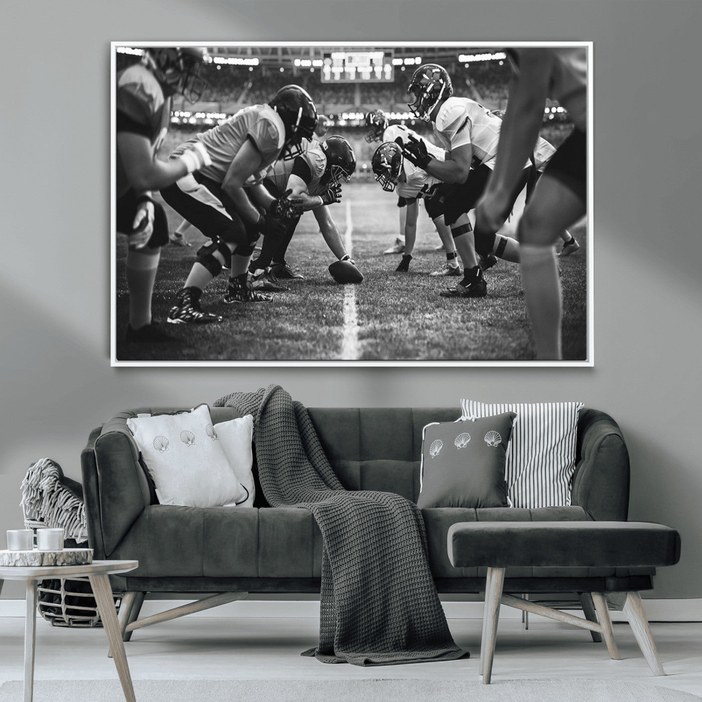 MGV-FC-36X24 - American Football Wall Art Canvas Print, Stadium Sport Wall Art Print