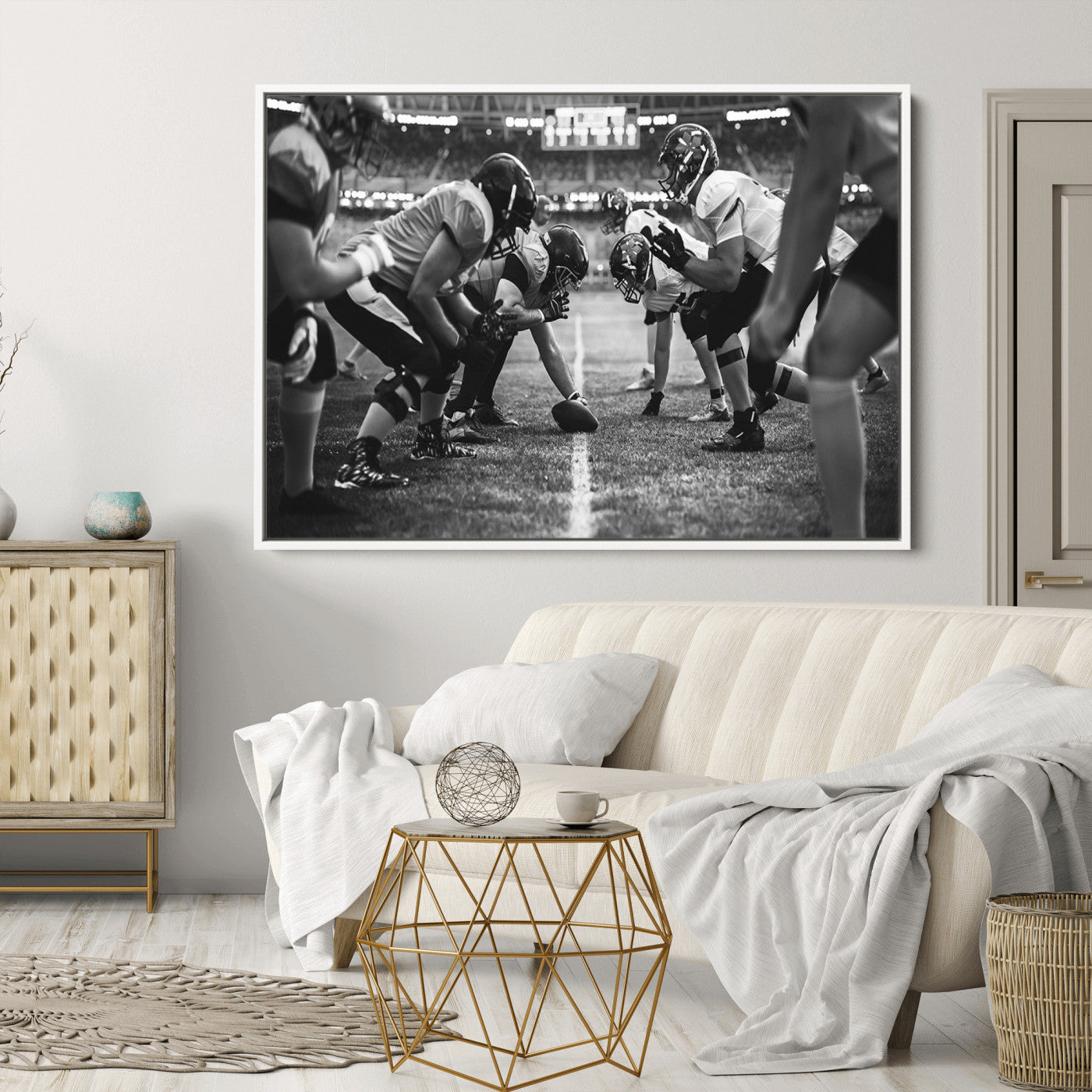 13273-MGV-CV-36X24-American Football Wall Art Canvas Print, Stadium Sport Wall Art Print