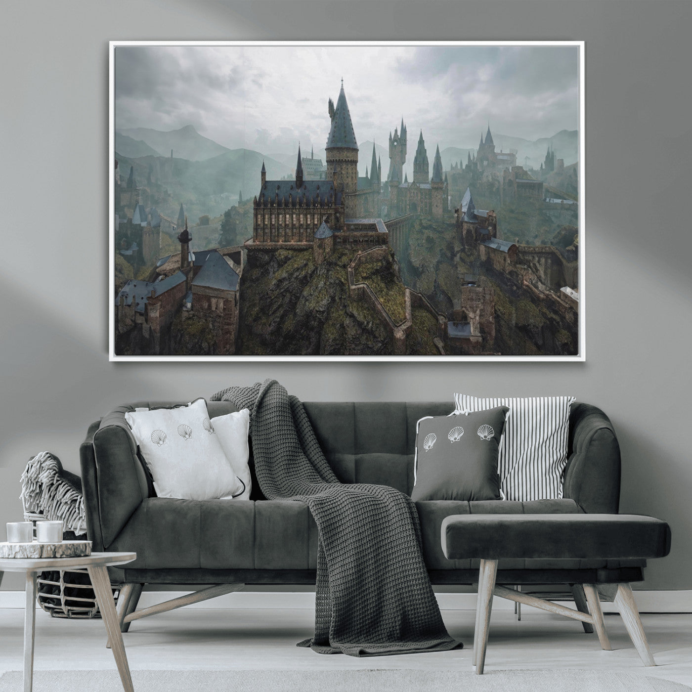 MGV-FC-36X24 - Disney Castle Wall Art Canvas Print, Living Kids Home Room Decor Art Print