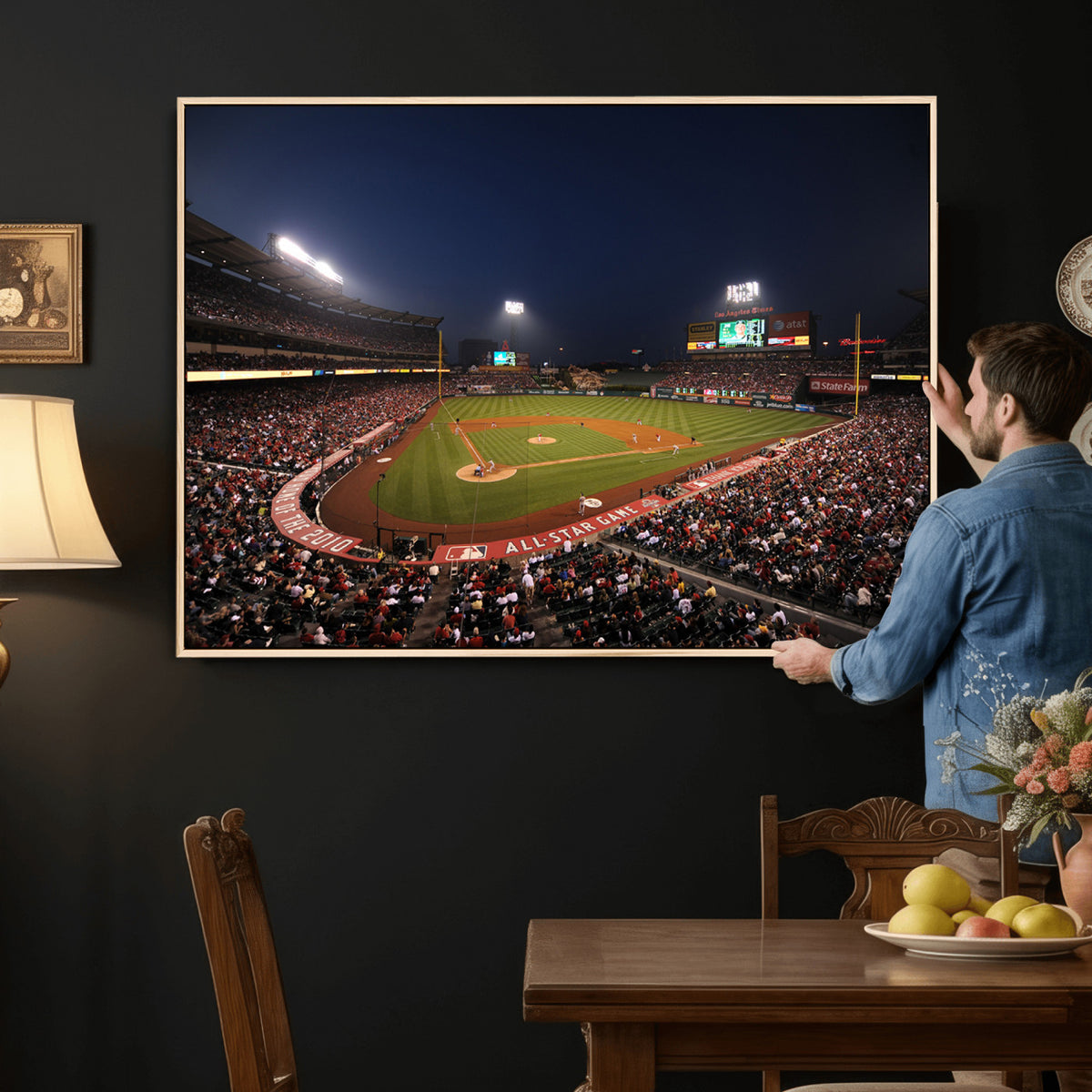 88896-MGV-CV-36X24 - Los Angeles Angels Baseball Team Print, Anaheim Angel Stadium Wall Art