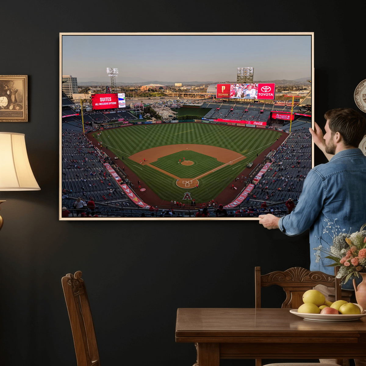 45864-MGV-CV-36X24 - Los Angeles Angels Baseball Canvas Print, Anaheim Angel Stadium Wall Art