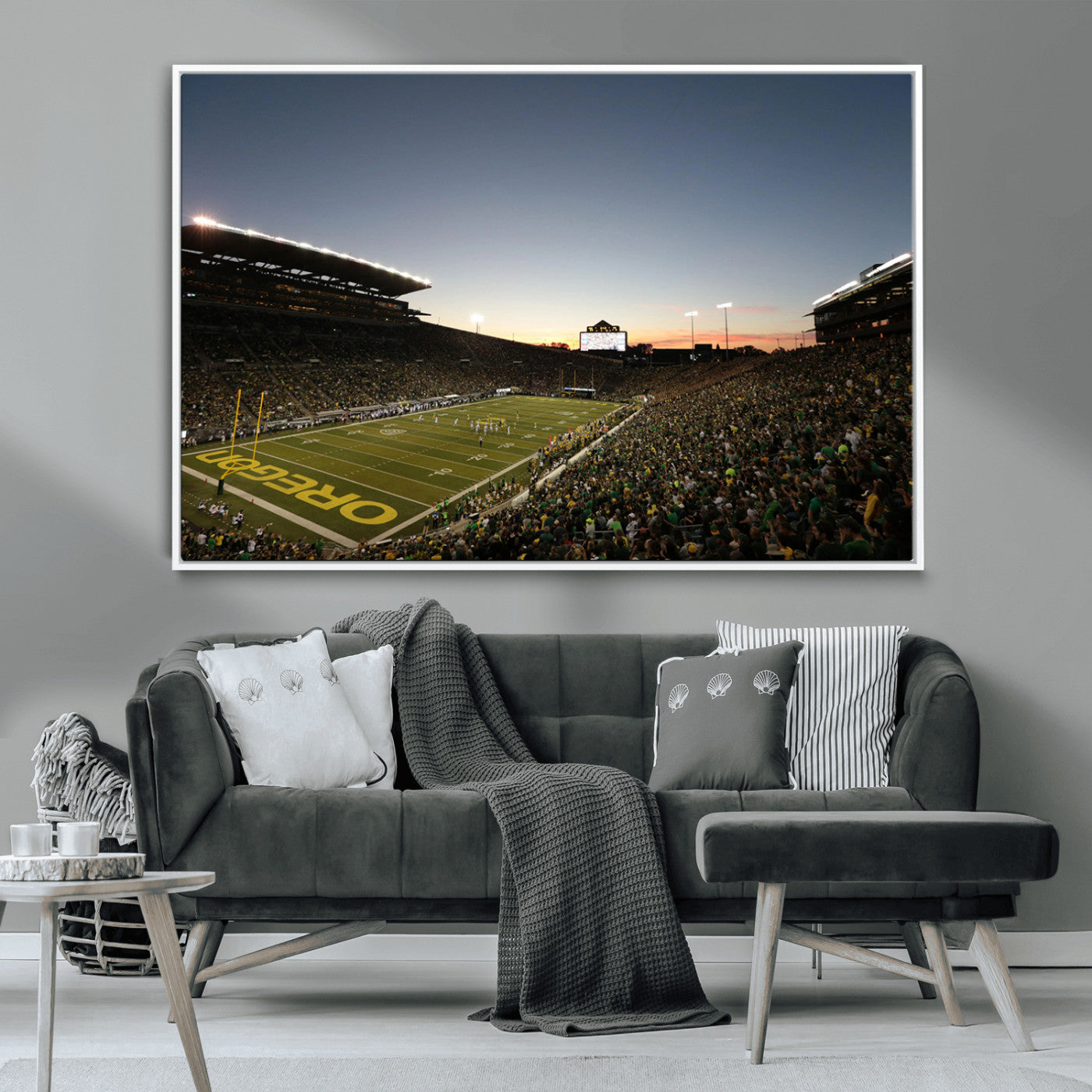 MGV-FC-36X24 - Oregon Ducks Football Team Print - Eugene Autzen Stadium Wall Art Canvas Print