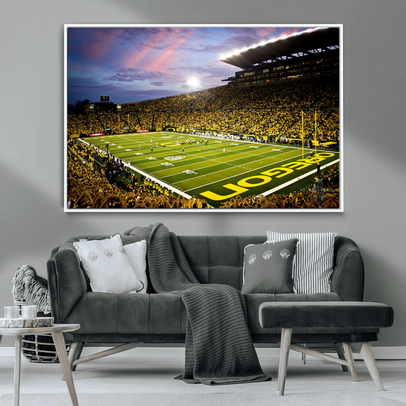 MGV-FC-36X24 - University of Oregon Ducks Football Team Print - Eugene Autzen Stadium Wall Art Canvas Print
