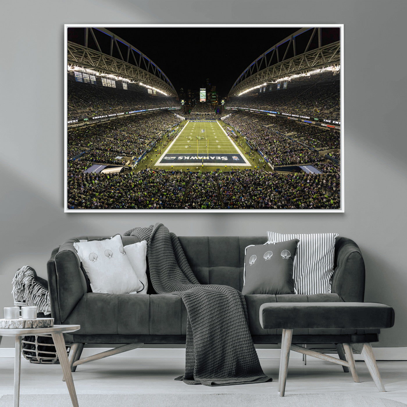 MGV-FC-36X24 - Seattle Seahawks Football Team Print Wall Art - Seattle Century Link Field Stadium Wall Art Canvas