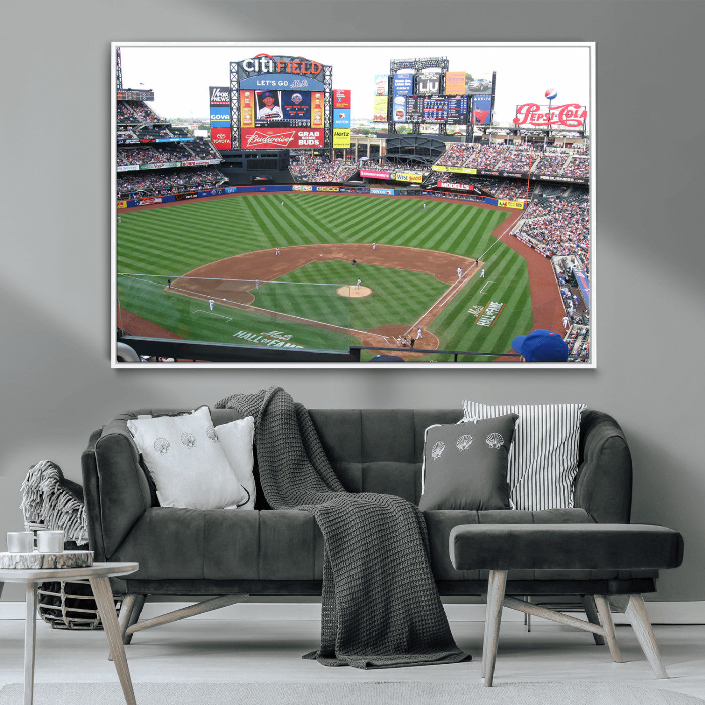 MGV-FC-36X24 - New York Mets Baseball Team Print - Citi Field Baseball Stadium Wall Art Canvas Print