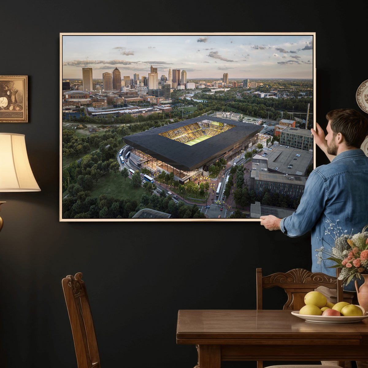 90971-MGV-CV-36X24 - Columbus Crew Soccer Team Print - Columbus Crew Stadium Wall Art, Columbus Crew Soccer Wall Art