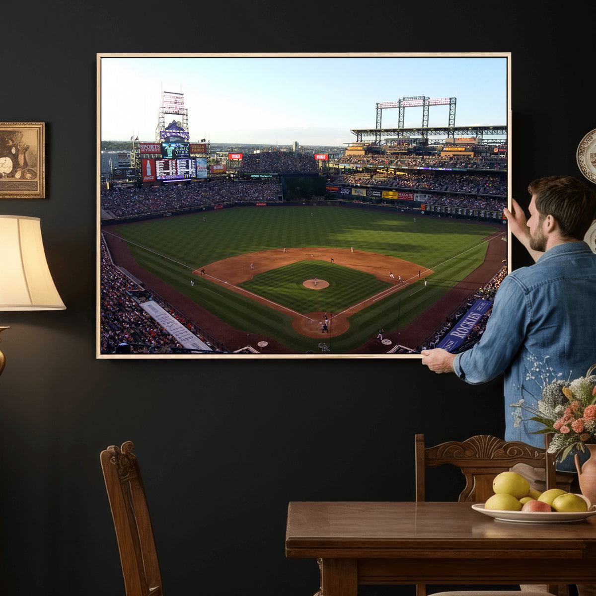 21638-MGV-CV-36X24 - Colorado Rockies Coors Field Wall Art Canvas Print, MLB Baseball Stadium