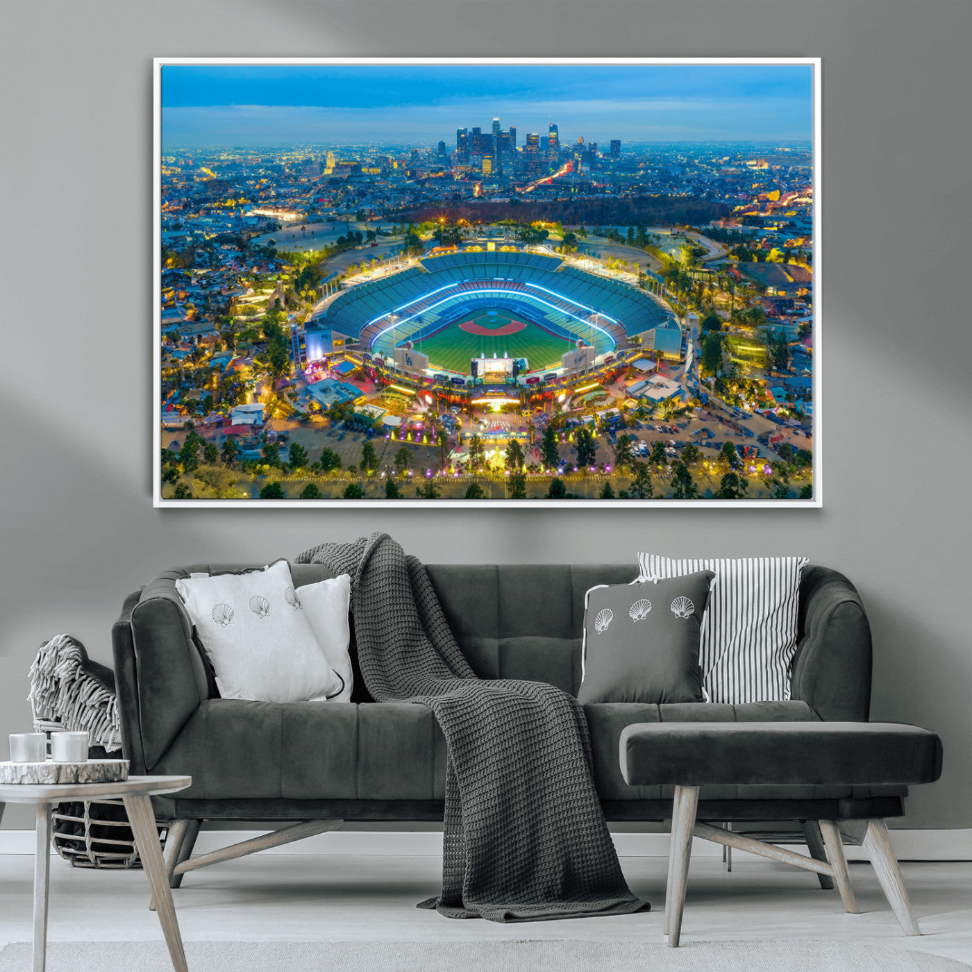 MGV-FC-36X24 - Los Angeles Dodgers Wall Art Canvas, Dodger Stadium Wall Art Canvas Print - MLB Baseball Stadium