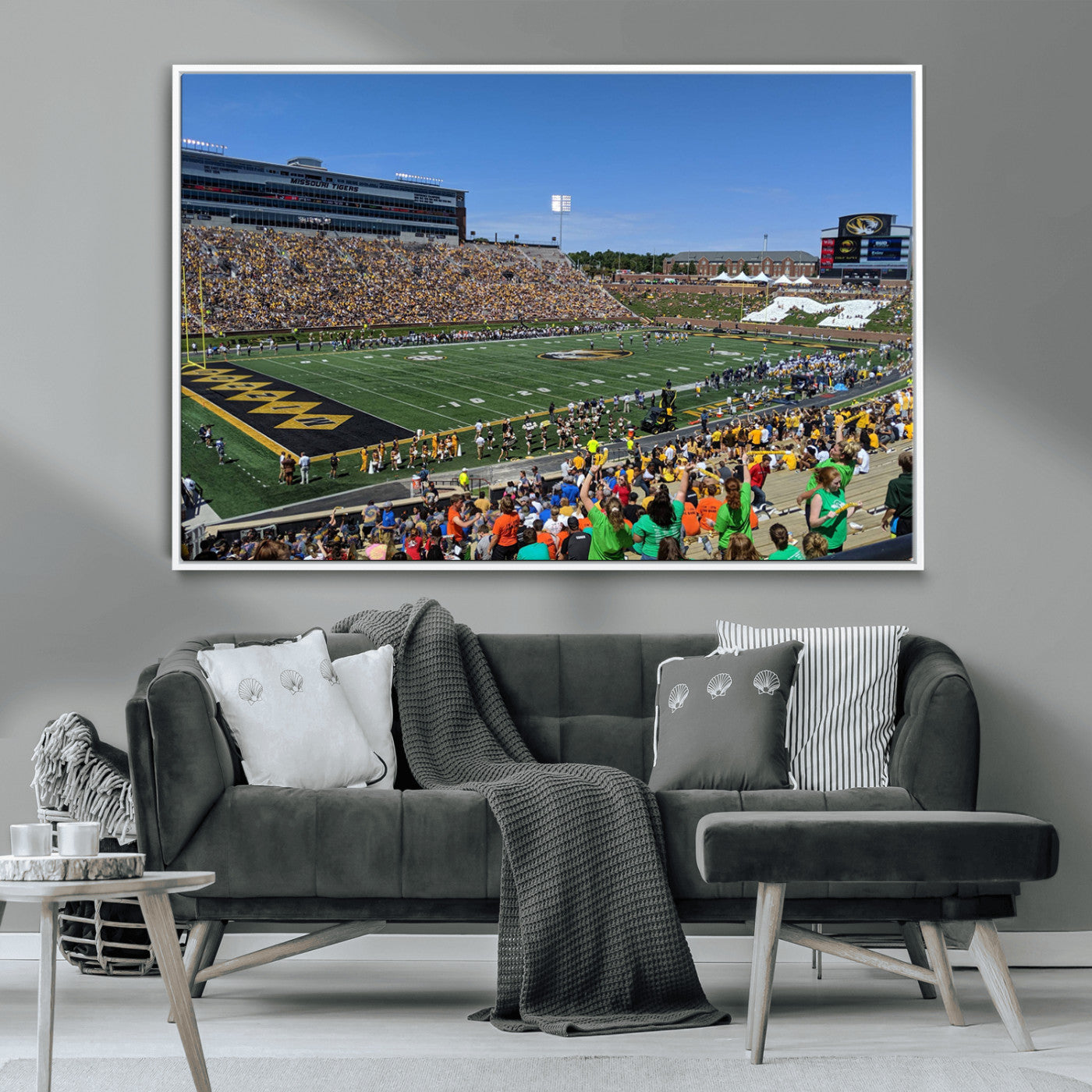 MGV-FC-36X24 - University of Missouri Tigers Football Team Print - Columbia Faurot Field Memorial Stadium Wall Art