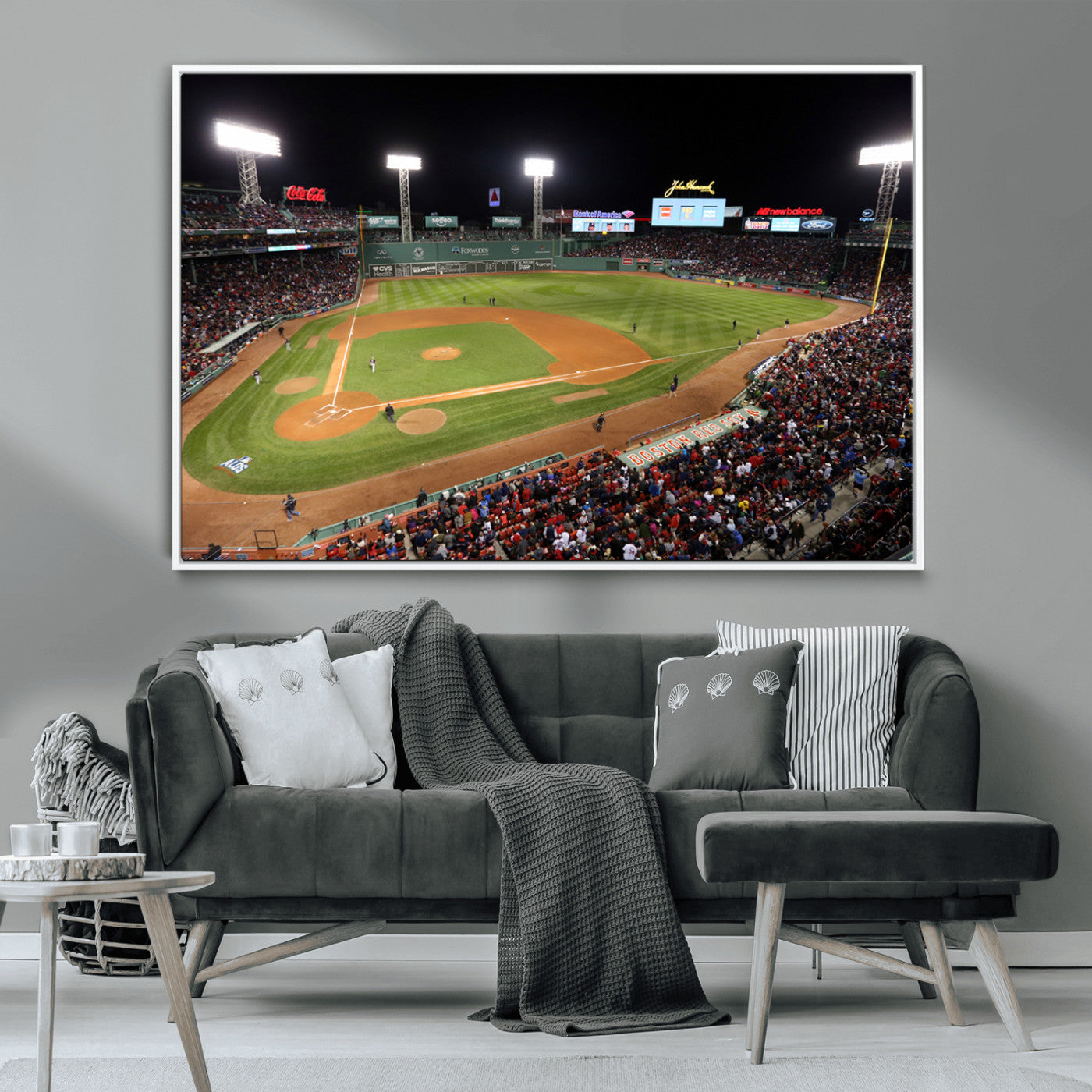 MGV-FC-36X24 - Boston Red Sox Baseball Team Print - Massachusetts Fenway Park Stadium Wall Art Canvas Print