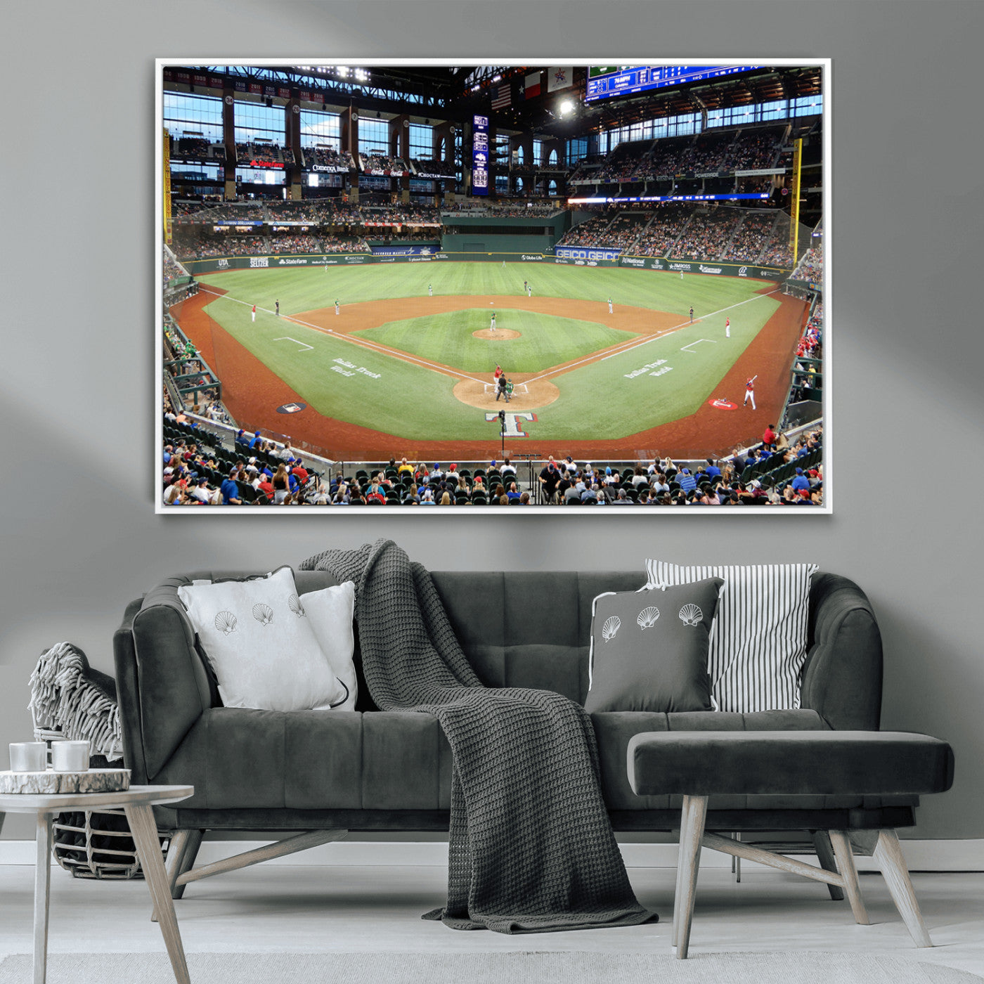 MGV-FC-36X24 - Texas Rangers Baseball Team Print - Arlington Globe Life Field Stadium Canvas Print Wall Art