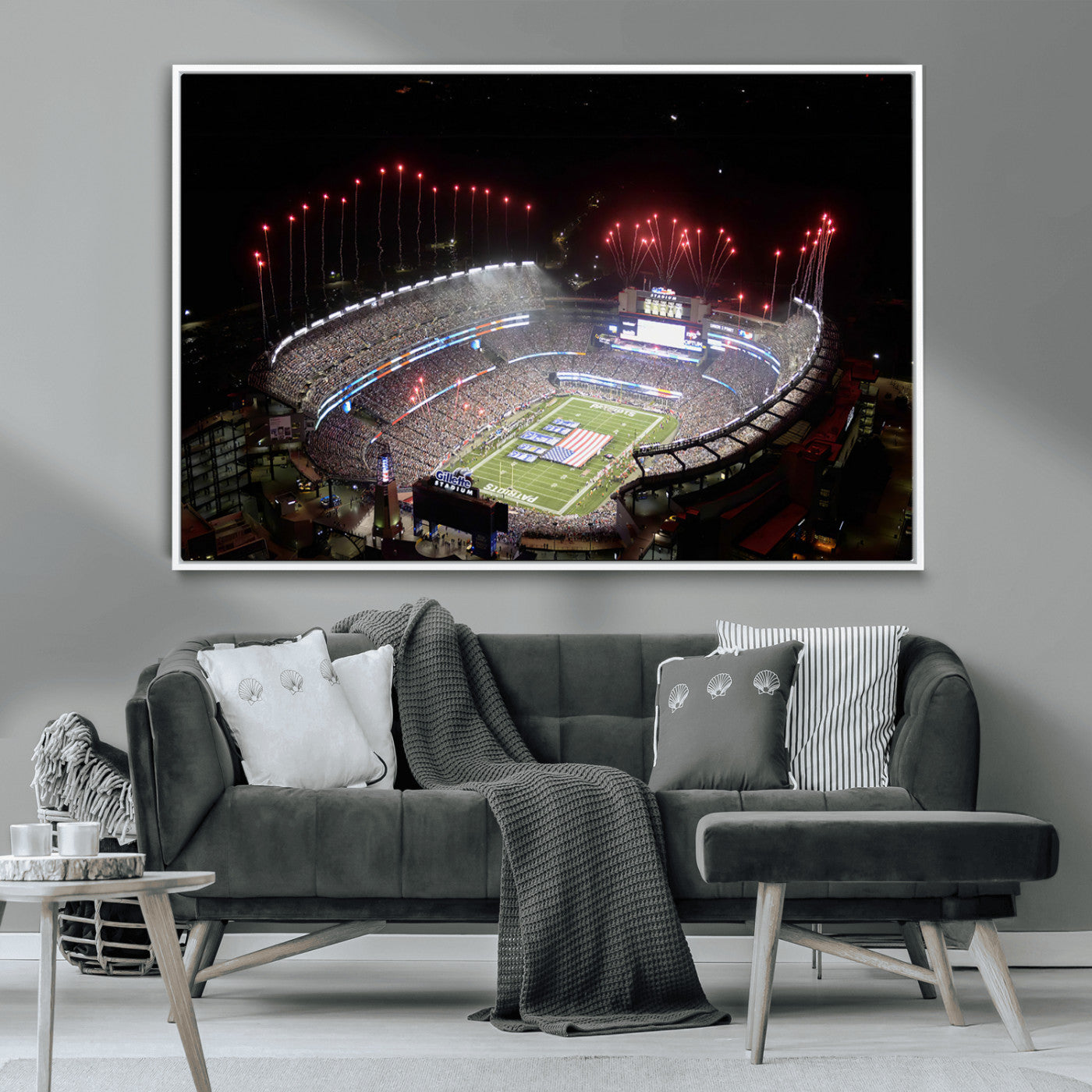 MGV-FC-36X24 - New England Patriots Team Print Wall Art- Foxborough Gillette Stadium Wall Art Canvas Print