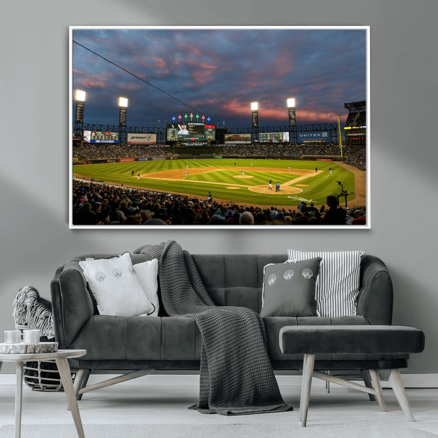 MGV-FC-36X24 - Chicago White Sox Baseball Team Print Canvas- Guaranteed Rate Field Stadium Wall Art Canvas Print