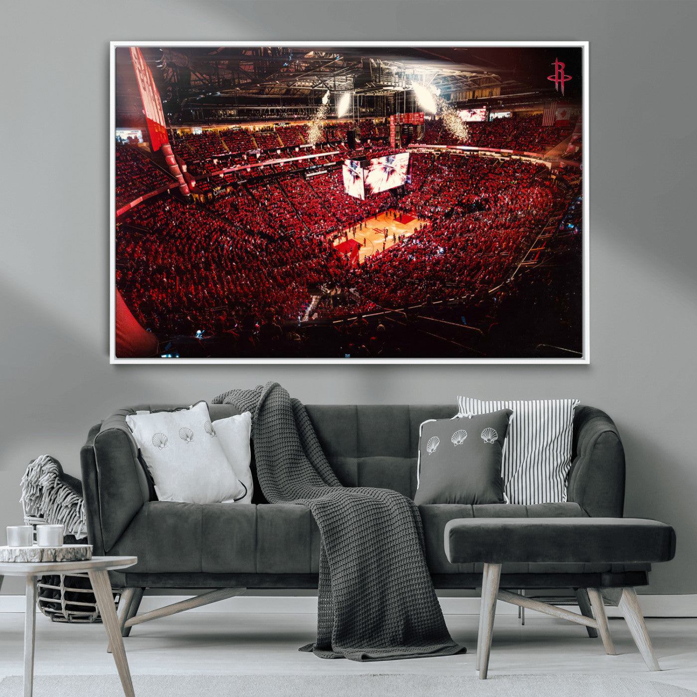 MGV-FC-36X24 - Houston Rockets Basketball Team Print Canvas- Houston Toyota Center Stadium Wall Art Canvas Print