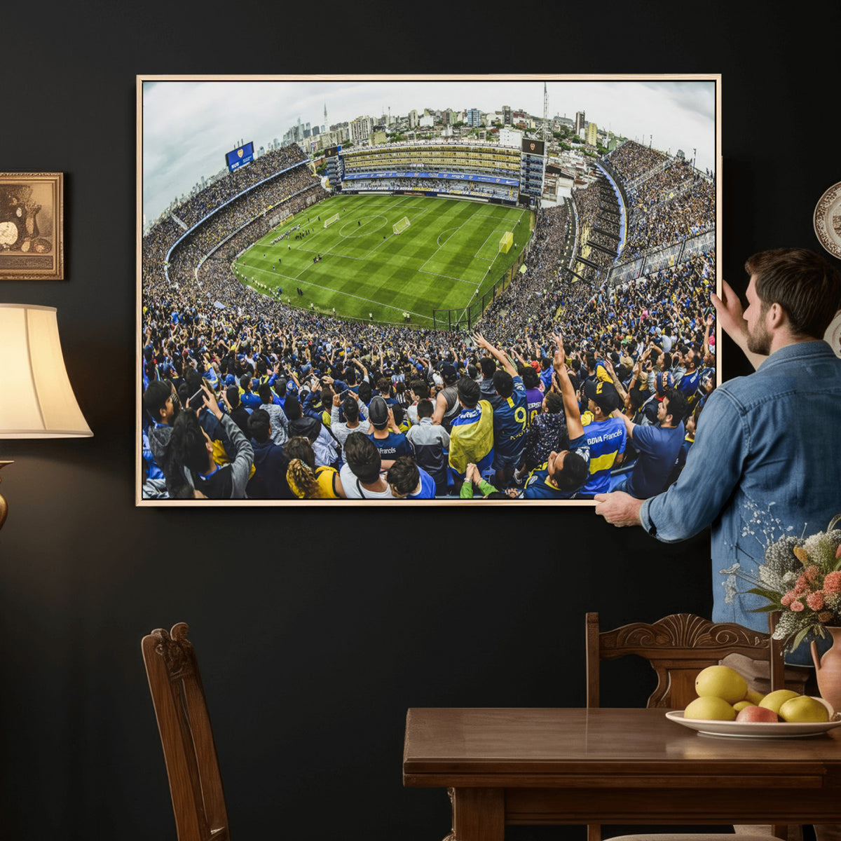 63839-MGV-CV-36X24 - Boca Juniors Soccer Team Print Wall Art, Buenos Aires Bombonera Stadium