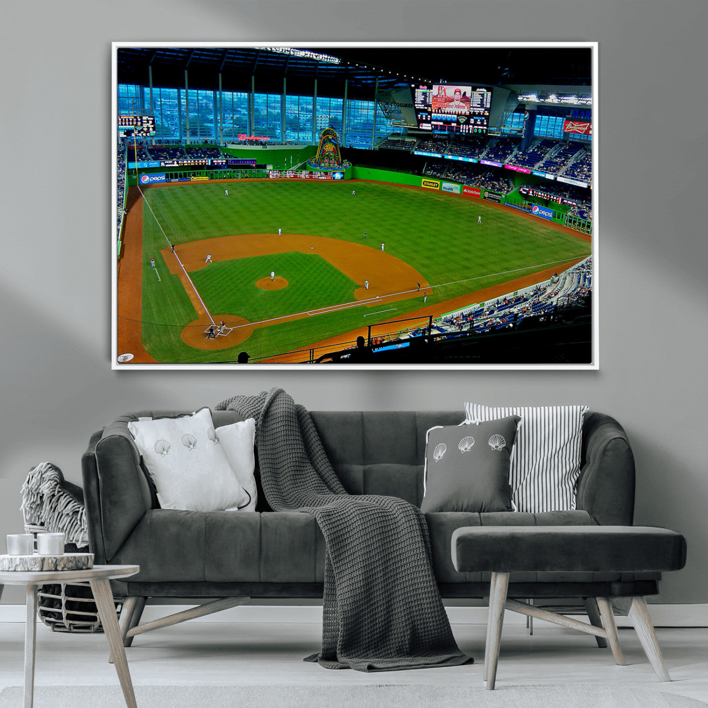 MGV-FC-36X24 - Miami Marlins Baseball Team Print - Miami LoanDepot Park Stadium Wall Art Canvas Print