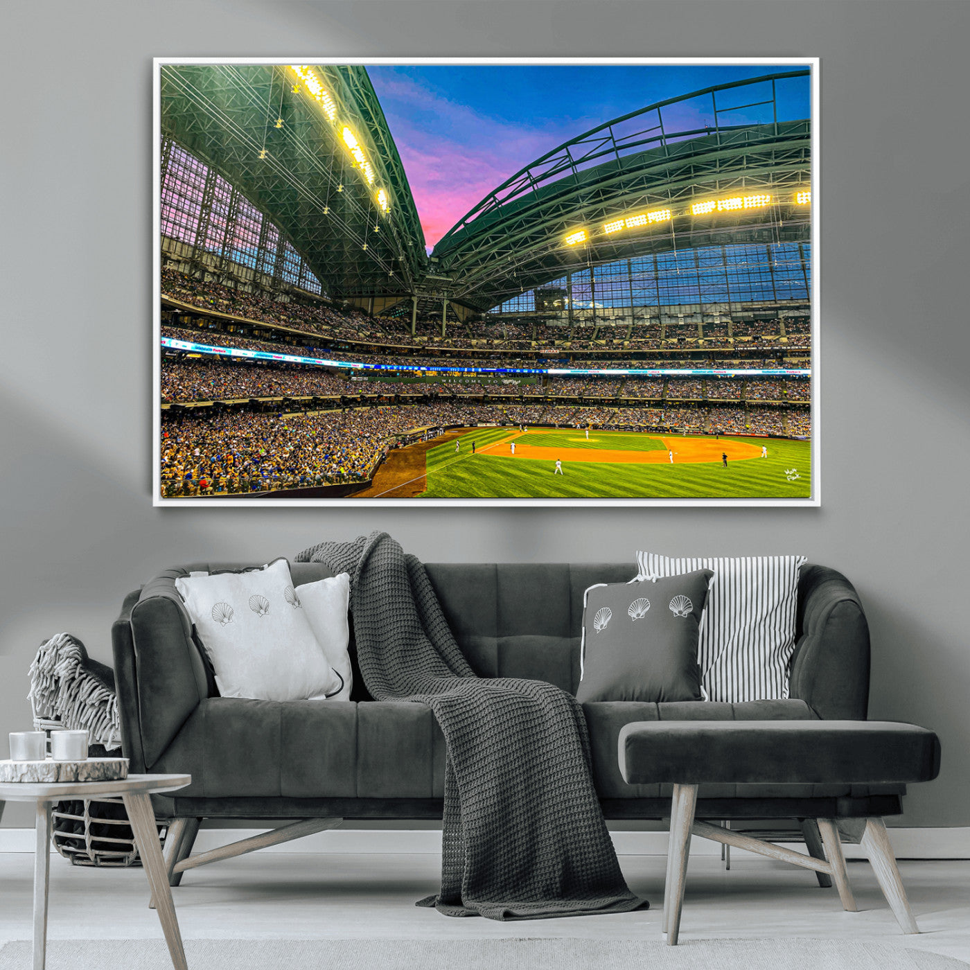 MGV-FC-36X24 - Milwaukee Brewers Baseball Team Print Canvas- American Family Field Stadium Wall Art Canvas Print