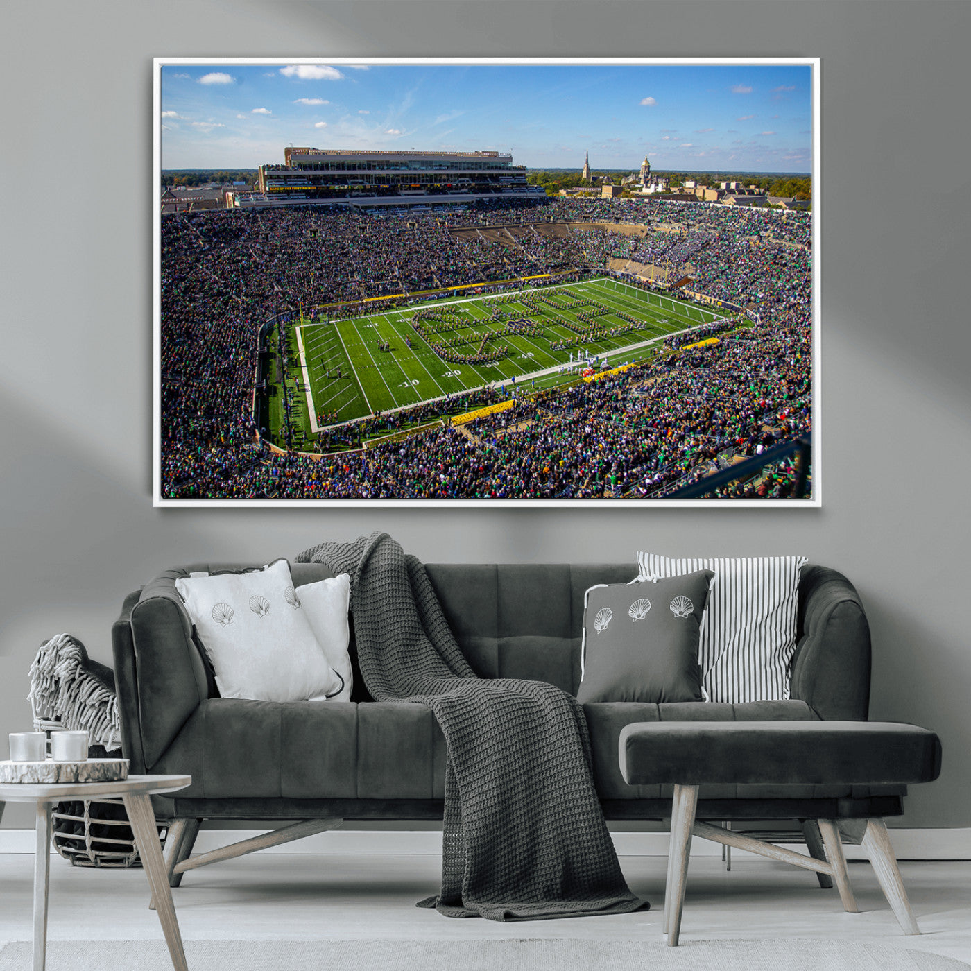 MGV-FC-36X24 - Notre Dame Fighting Irish Football Team Print - Notre Dame Stadium Wall Art Canvas Print