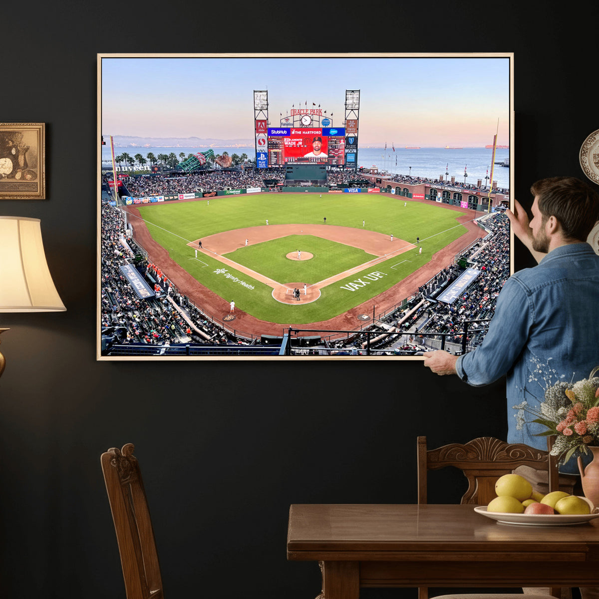 16055-MGV-CV-36X24 - San Francisco Giants Baseball Team Print, Oracle Park