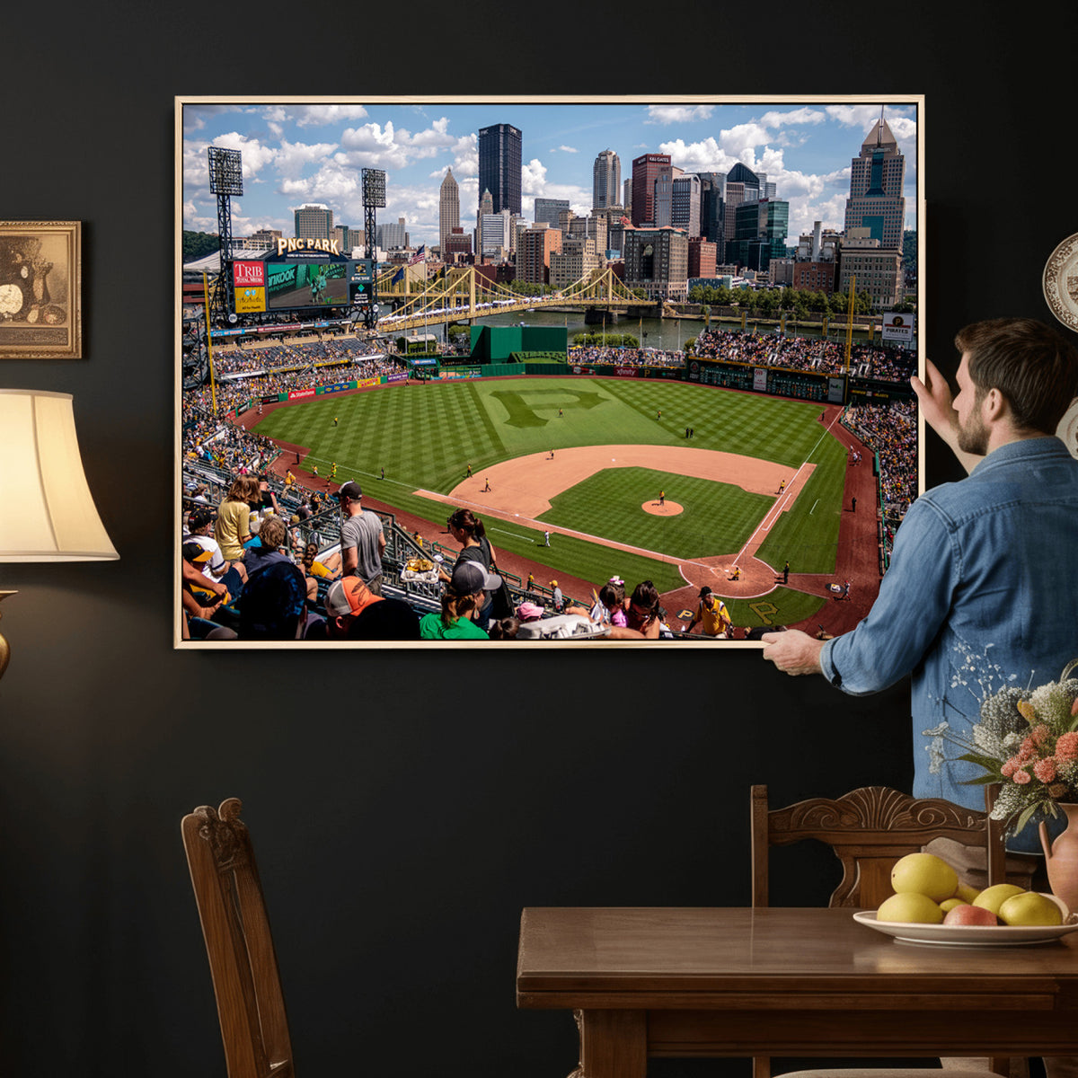 66872-MGV-CV-36X24 - Pittsburgh Pirates Baseball Team Print, PNC Park Stadium