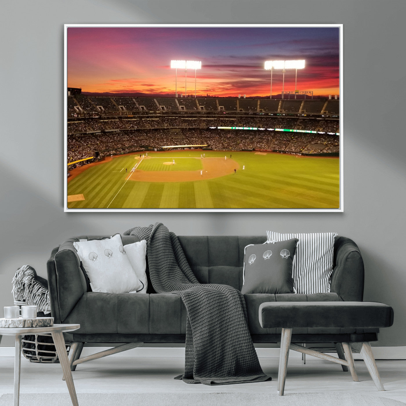 MGV-FC-36X24 - Oakland Athletics Baseball Team Print - Oakland Coliseum Stadium Wall Art Canvas Print