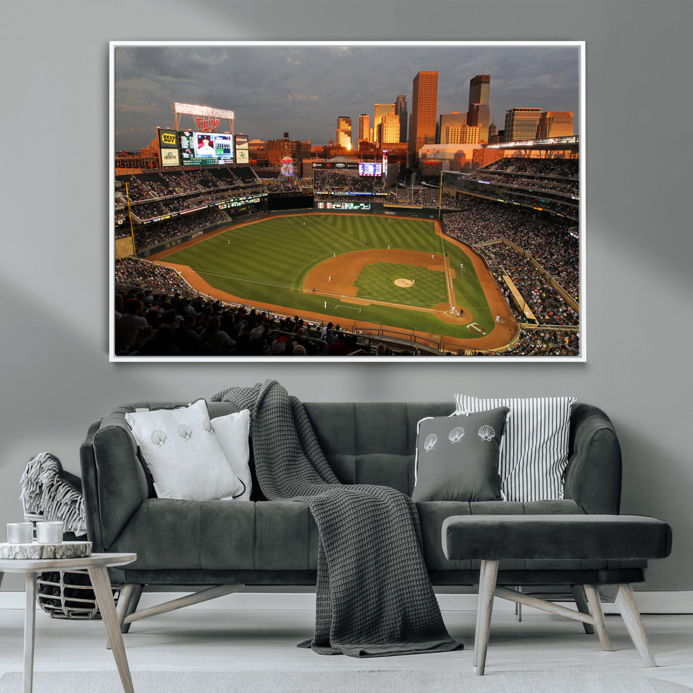 MGV-FC-36X24 - Minnesota Twins Baseball Team Print - Minneapolis Target Field Stadium Wall Art Canvas Print