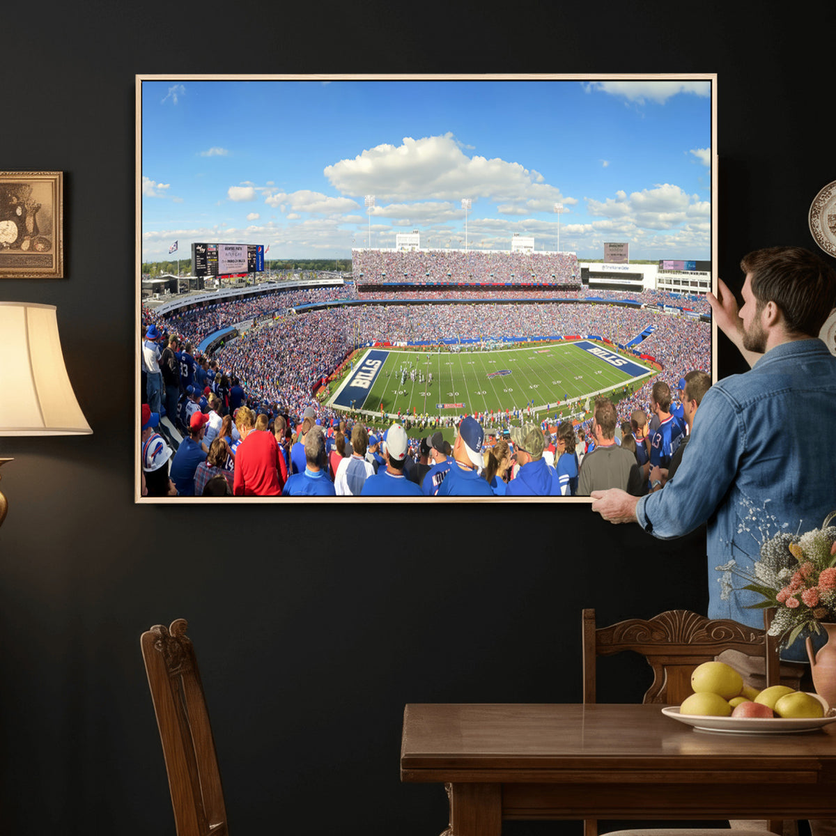 35302-MGV-CV-36X24 - Buffalo Bills NFL Football Team Print, Game Day at Buffalo Highmark Stadium
