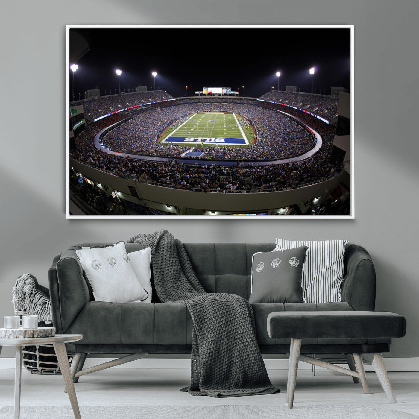 MGV-FC-36X24 - Buffalo Bills NFL Football Team Print - Buffalo Highmark Stadium Wall Art Canvas Print