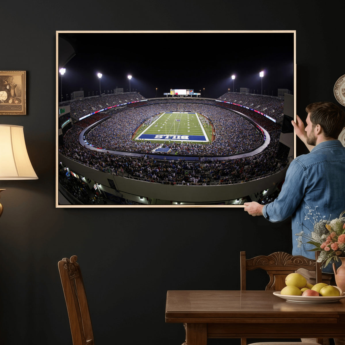 98546-MGV-CV-36X24 - Buffalo Bills NFL Football Team Print, Buffalo Highmark Stadium Wall Art
