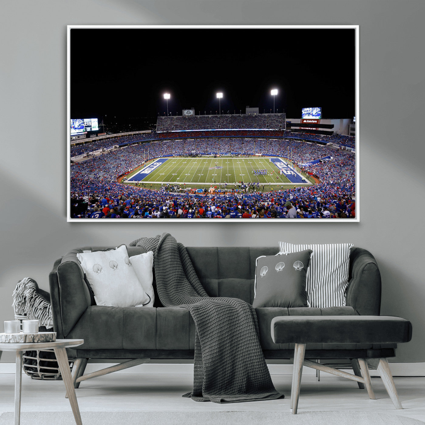 MGV-FC-36X24 - Buffalo Bills Wall Art - Buffalo Bills Stadium Canvas Print, Perfect Sports Decor for Living Rooms,