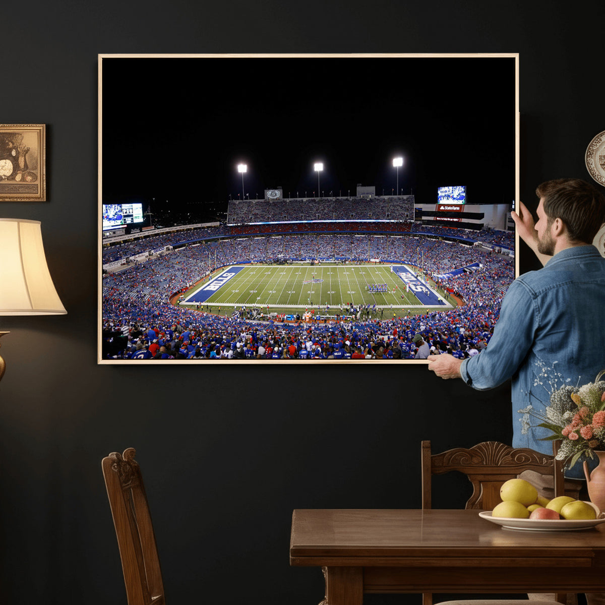59036-MGV-CV-36X24 - Buffalo Bills Wall Art, Buffalo Bills Stadium Canvas Print for Sports Decor